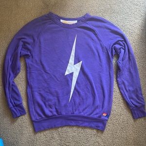Aviator Nation Bolt Crewneck purple Sweatshirt small